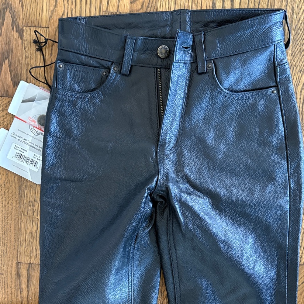 Women's Black Leather Pants